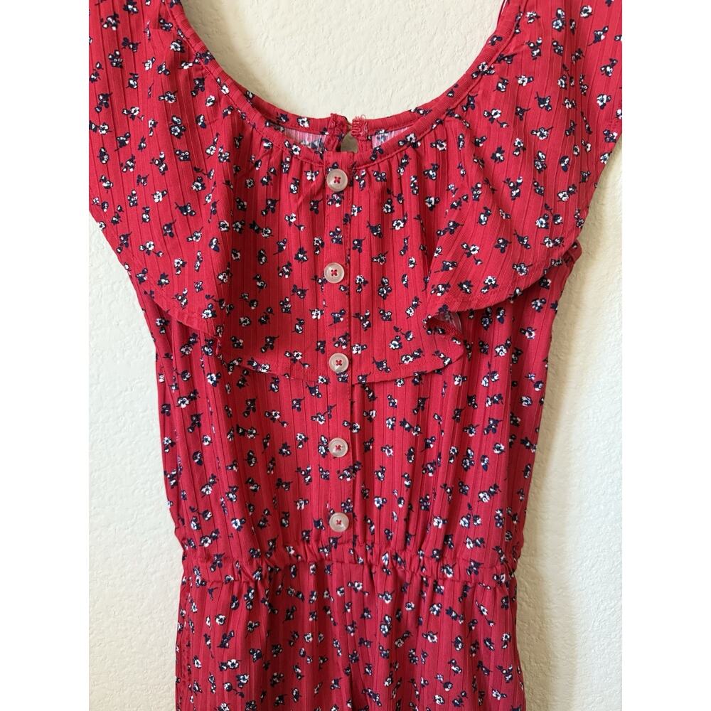Lot Of 2 Justice Floral Ruffle Sleeveless Elastic Waist Girls Romper Size M 10 - Picture 6 of 15